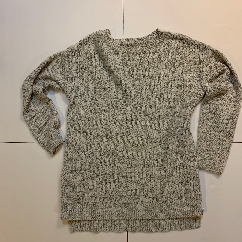 Lou and Grey Black Gray Side Zip Tunic Sweater